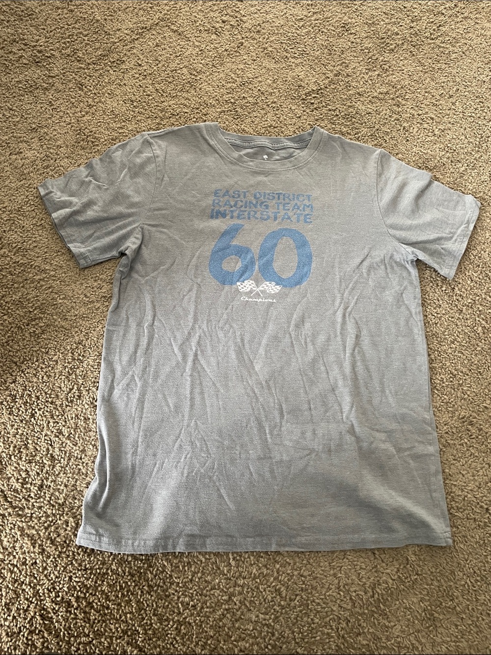 Tucker + Tate Light Gray Short-Sleeve Tee with Blue '60' Racing Graphic